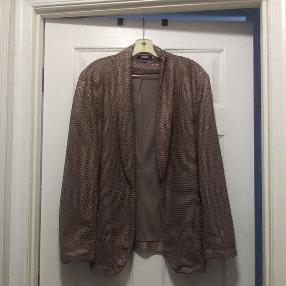 Metallic Shawl Collar Blazer - Picture 1 of 7
